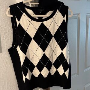 Talbots convertible Cowl Neck Argyle Vest.